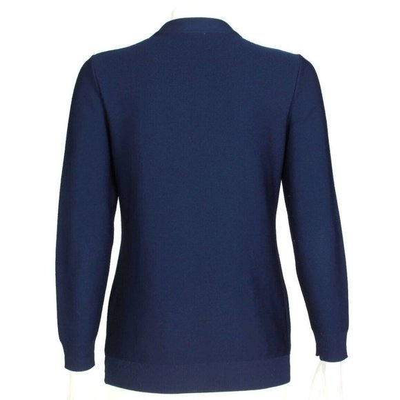 Vtg JAMES KENROB Navy Blue Cardigan Sweater Pocket Crest Button Womens sz M /571 - Picture 4 of 6